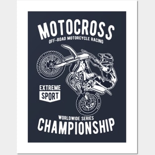 Vector illustration of motocross jump. Posters and Art